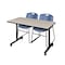 Kobe Rectangle Tables > Training Tables > Kobe Mobile Table & Chair Sets, 48 W, 24 L, 29 H, Maple MKTRCC4824PL44BE - alternate 1